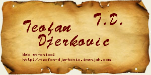 Teofan Đerković vizit kartica